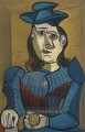 Femme au chapeau bleu 1938 Kubismus